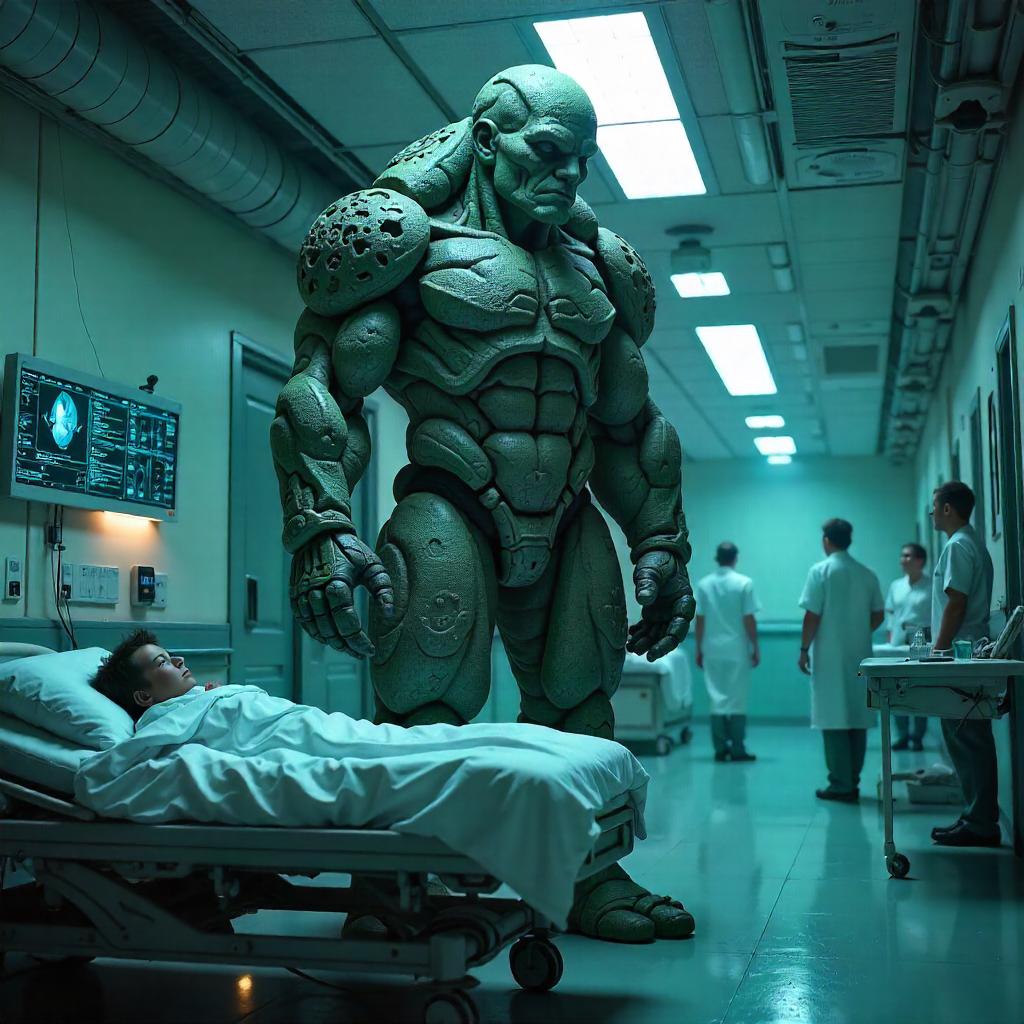 Stone Golem in a Modern Hospital