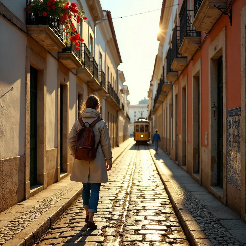 Cobblestone Streets of Lisbon's Historic Alfama
