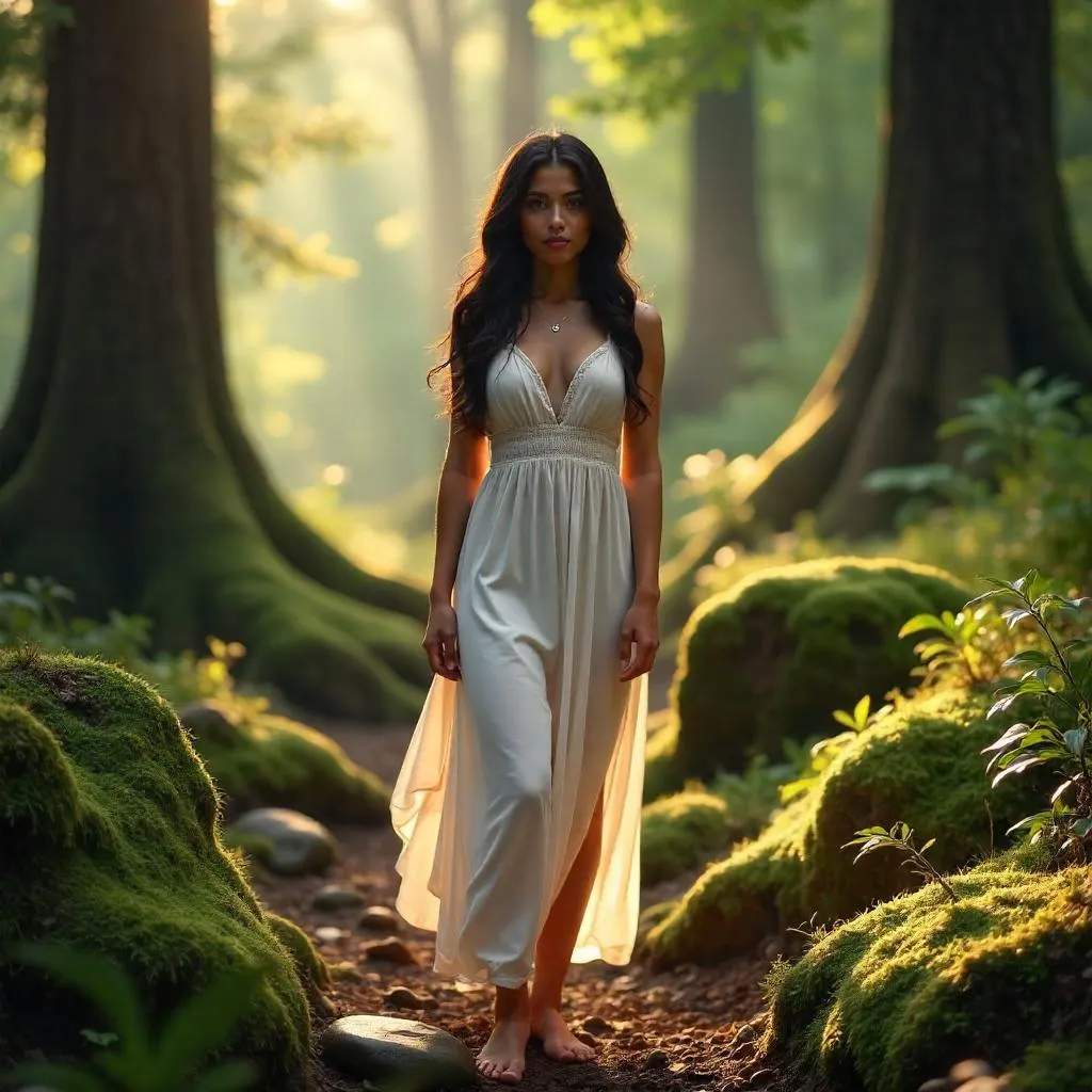 Forest Portrait of a Latina Woman, Photorealistic