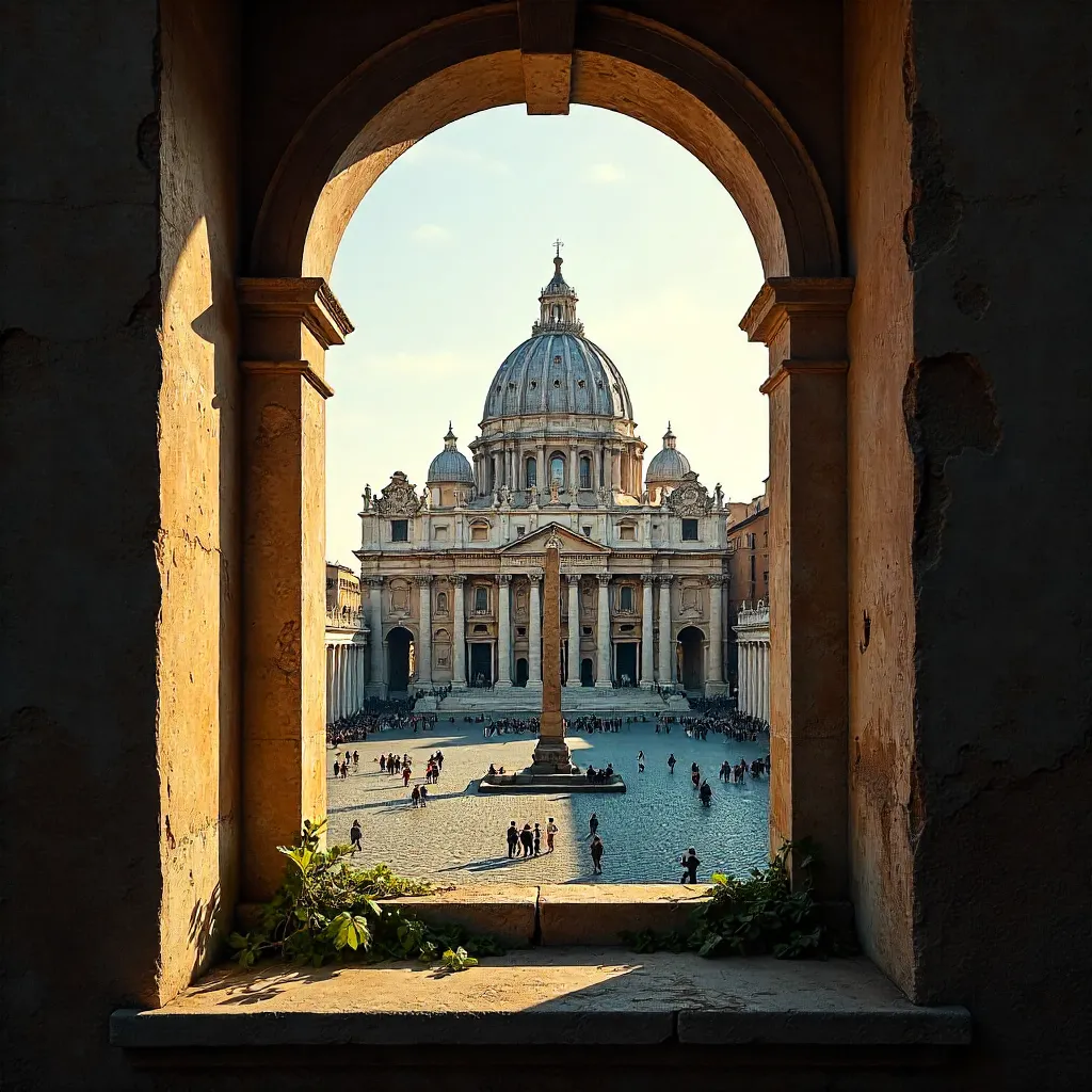 Window to Rome: St. Peter's through a Historic Frame
