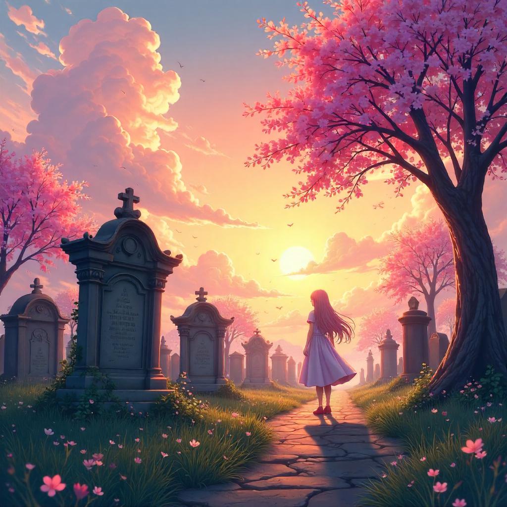 Sunrise in an Anime Graveyard