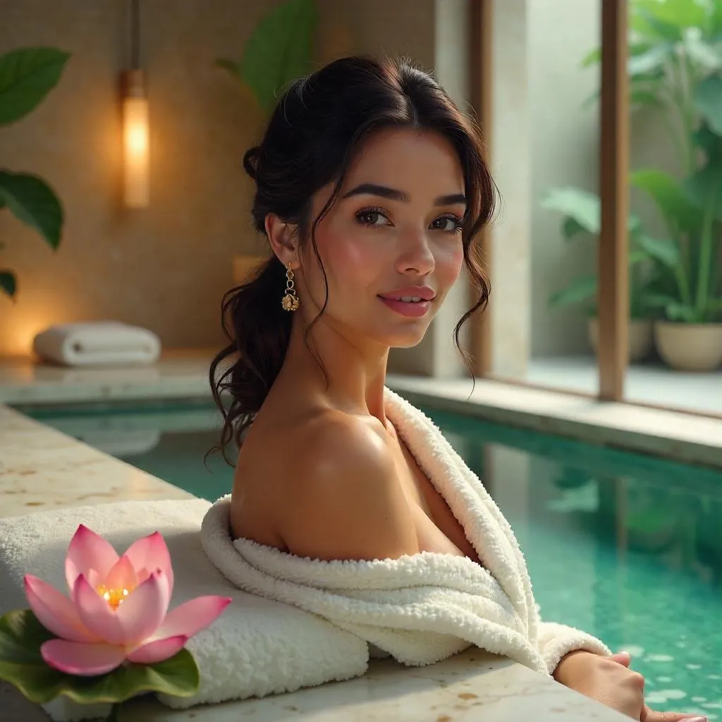 Serene Spa Portrait of a Middle Eastern Woman