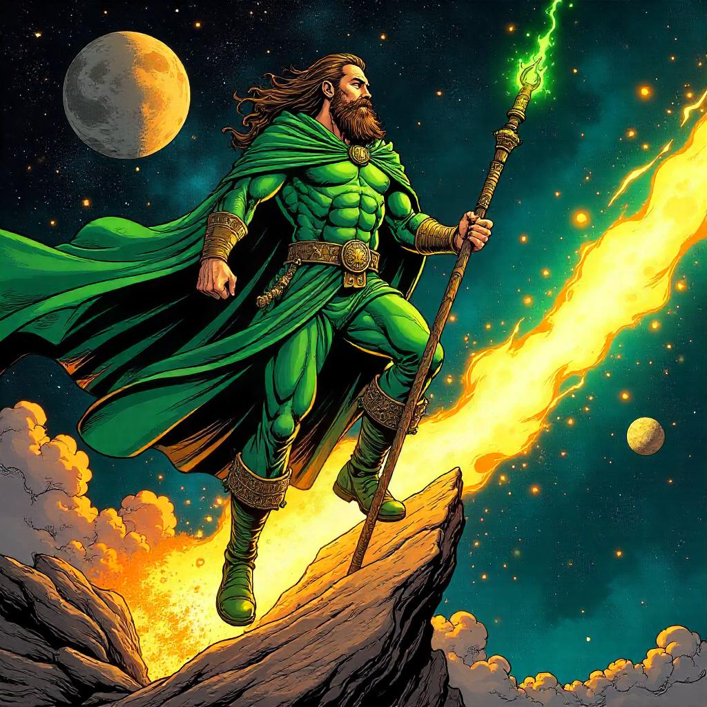 Druid on a Comet: A Bold Comic-Style Adventure