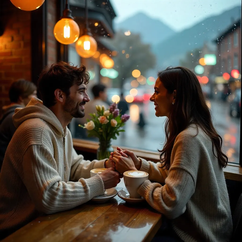 Holding Hands Over Coffee in a Vancouver Café