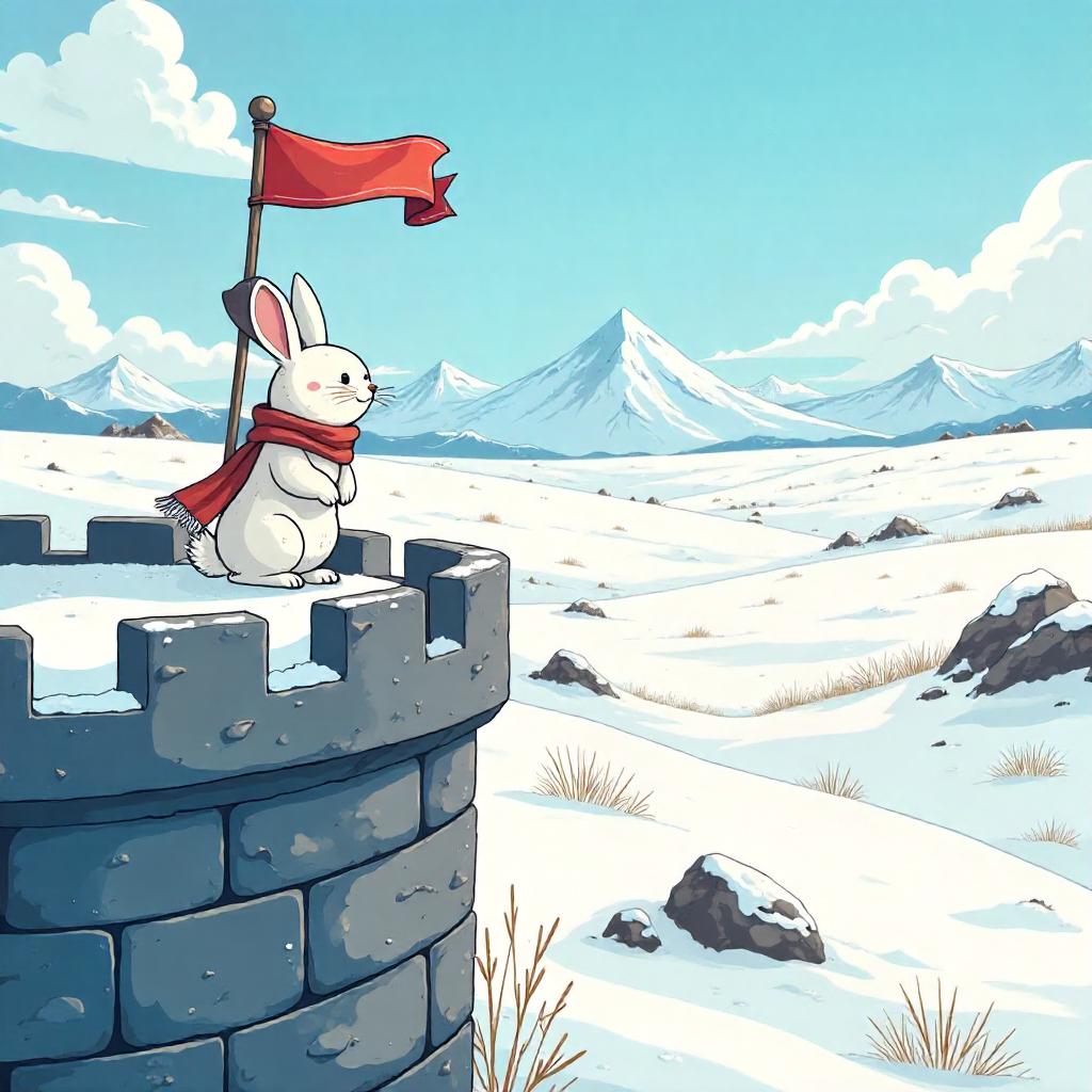 Whimsical Tundra View from Castle Battlements