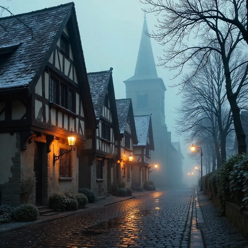 Foggy Winter Morning in Auerbach's Historic Quarter