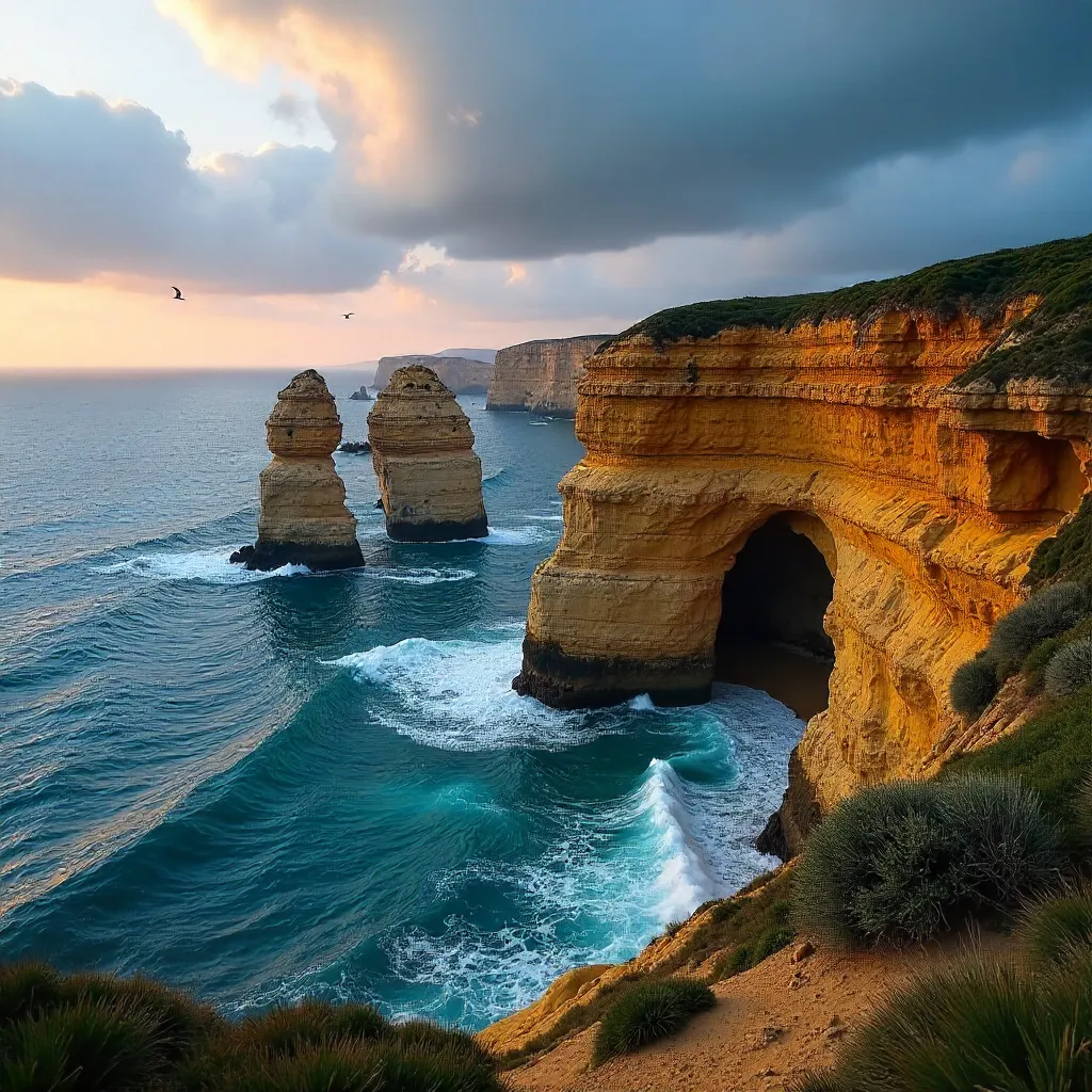 Rugged Colares Coastline: Majestic Rock Formations