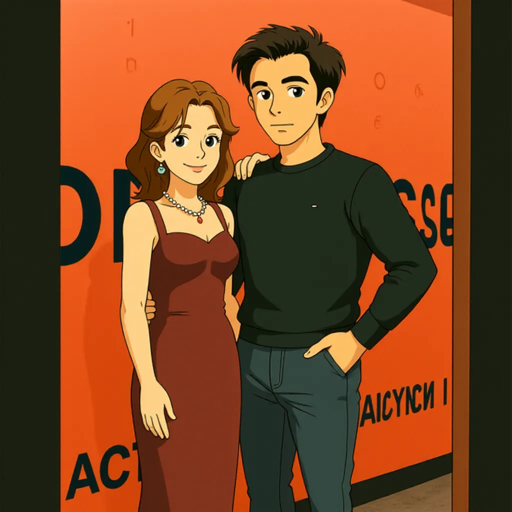 Alicia Witt and Osgood Perkins at an event for Longlegs (2024) - Ghibli style