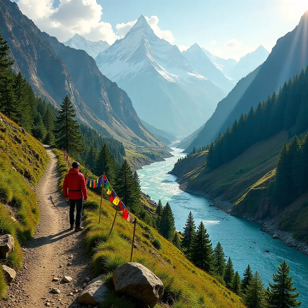Himalayan River Valley Trekking Vista