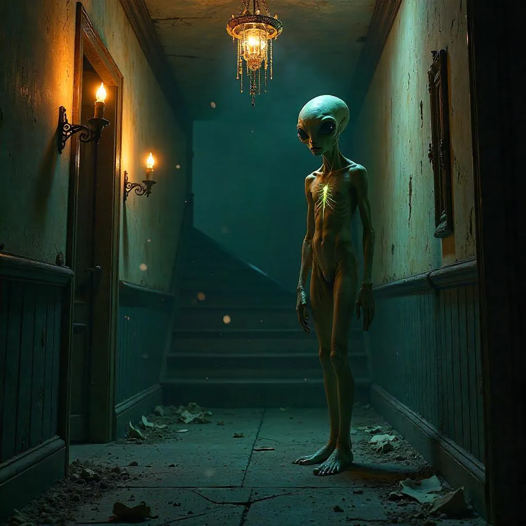 Alien Concept Art in a Haunted House