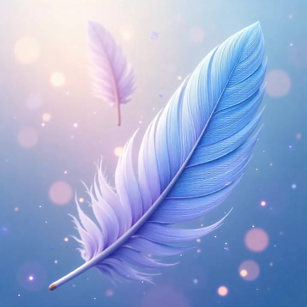 Dreamy Pastel Feathers in Blue and Purple Abstraction