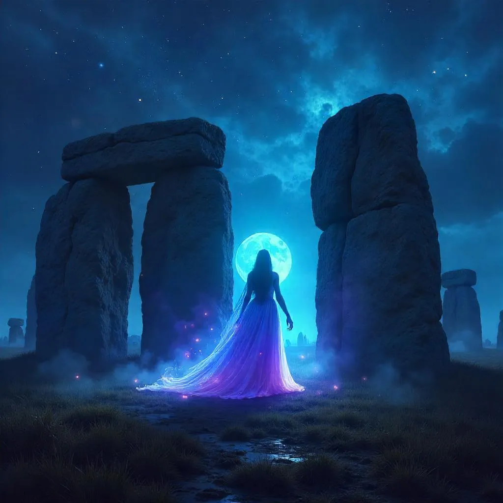 Wraith Among Stonehenge: A Digital Night Portrait