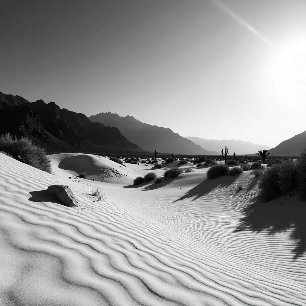 Monochrome Desert and Sierra Nevada Vista