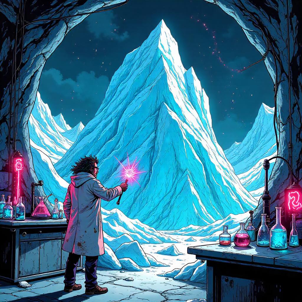 Glacial Lab: Mad Scientist in Comic Book Style