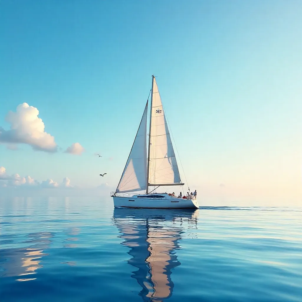 Serene Sailboat on a Glassy Ocean