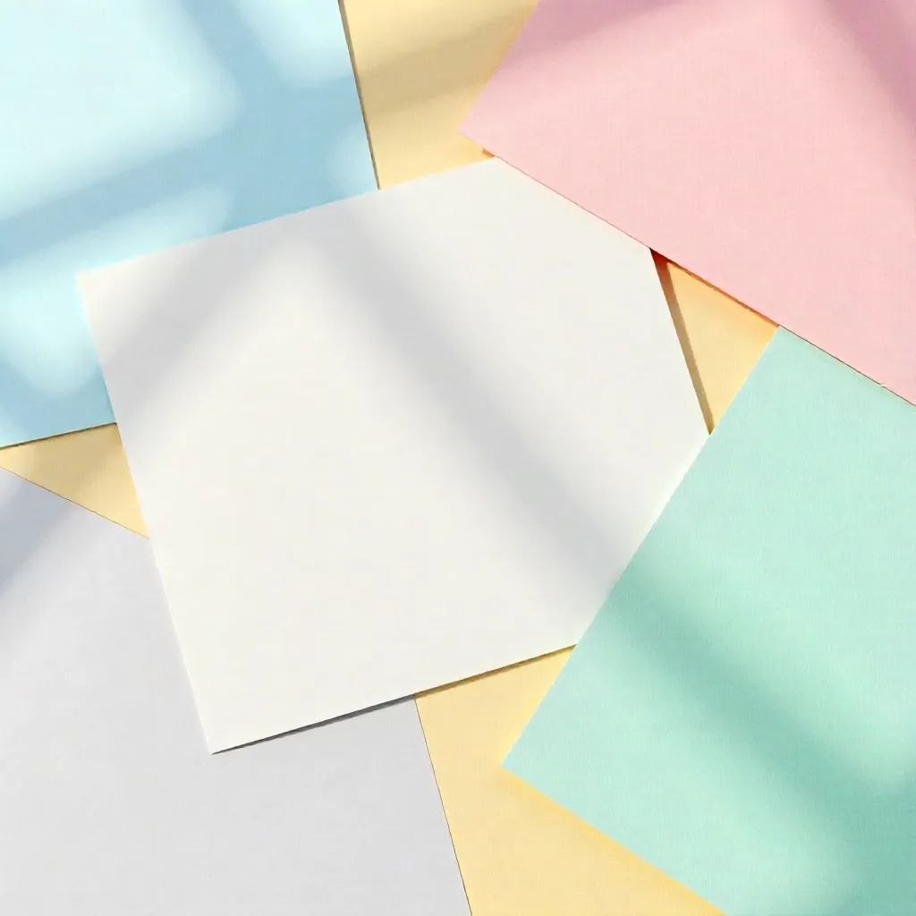 Top-Down Rainbow Paper Sheets Abstract Background