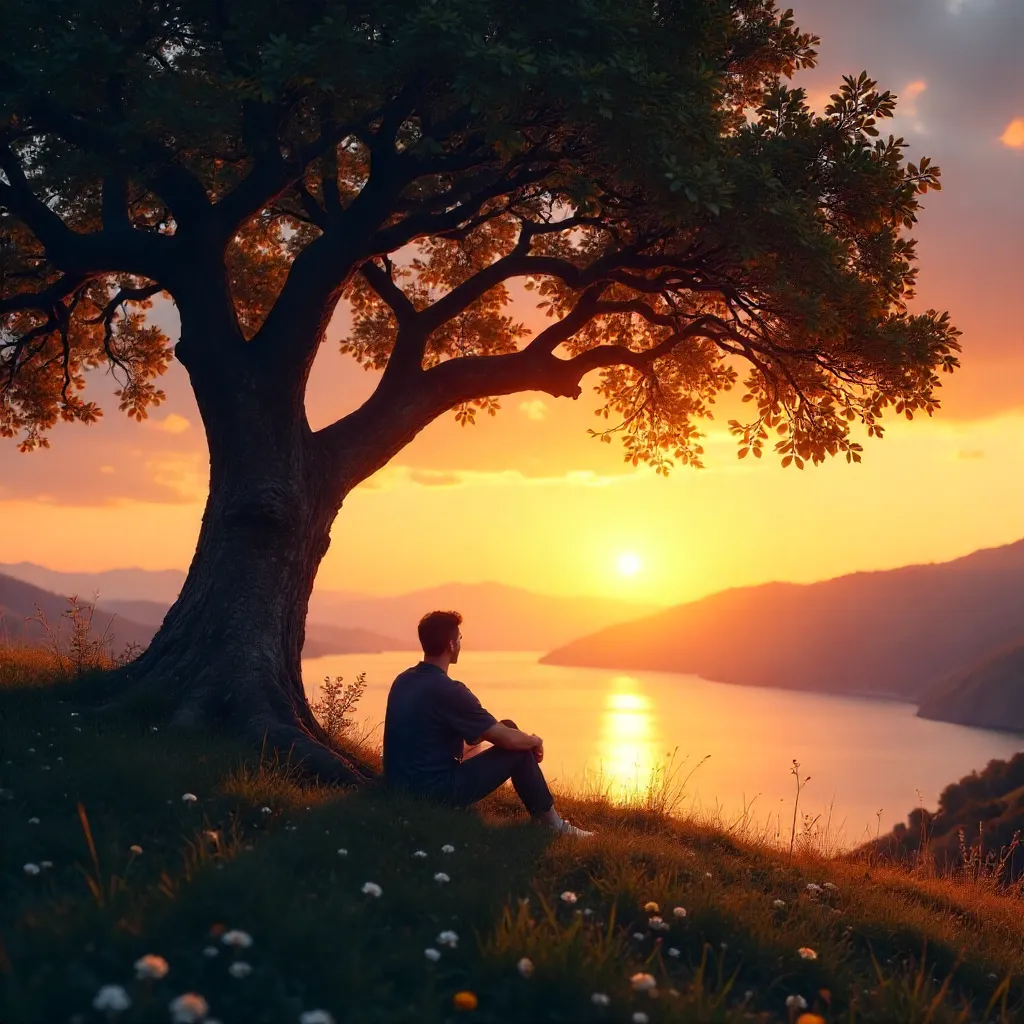 Silhouette at Sunset: A Quiet Moment of Reflection