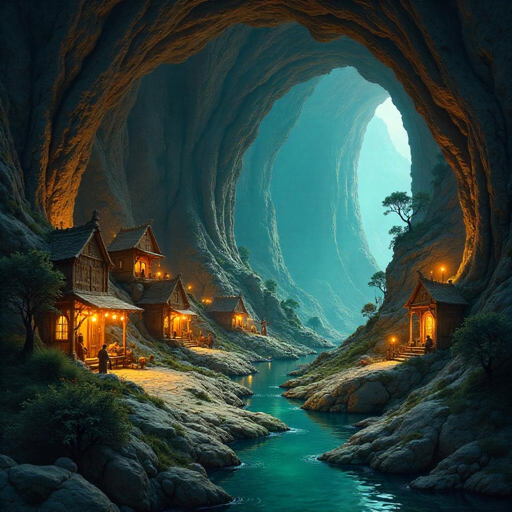 Cavern Village Concept Art