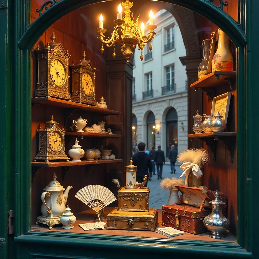 Elegantly Displayed Parisian Antique Window