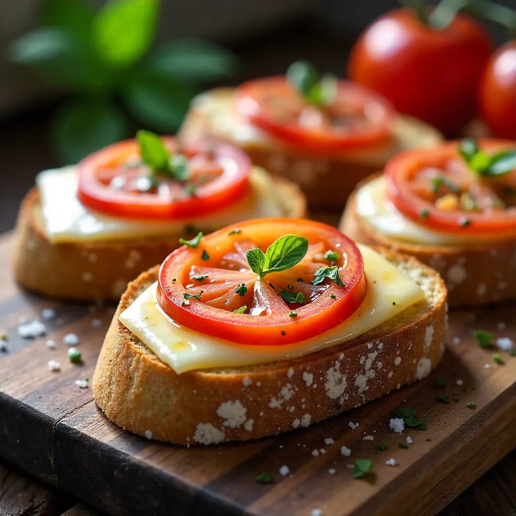 Sunny Multi-Grain Toasts with Cheese and Tomatoes
