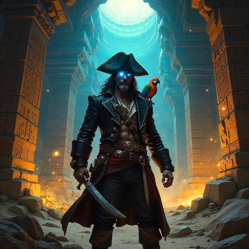Pirate in a Neon Pyramid: Digital Odyssey
