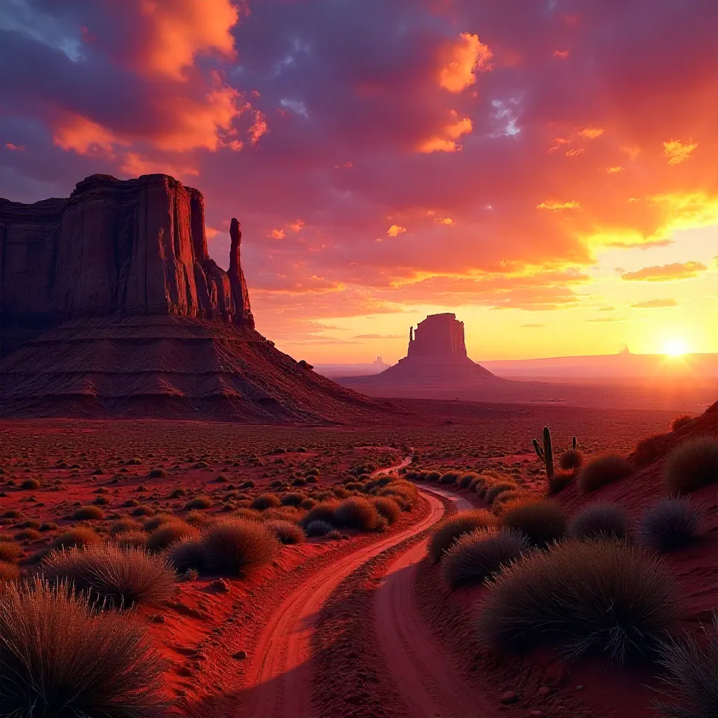 Monument Valley Buttes Under a Vibrant Sky