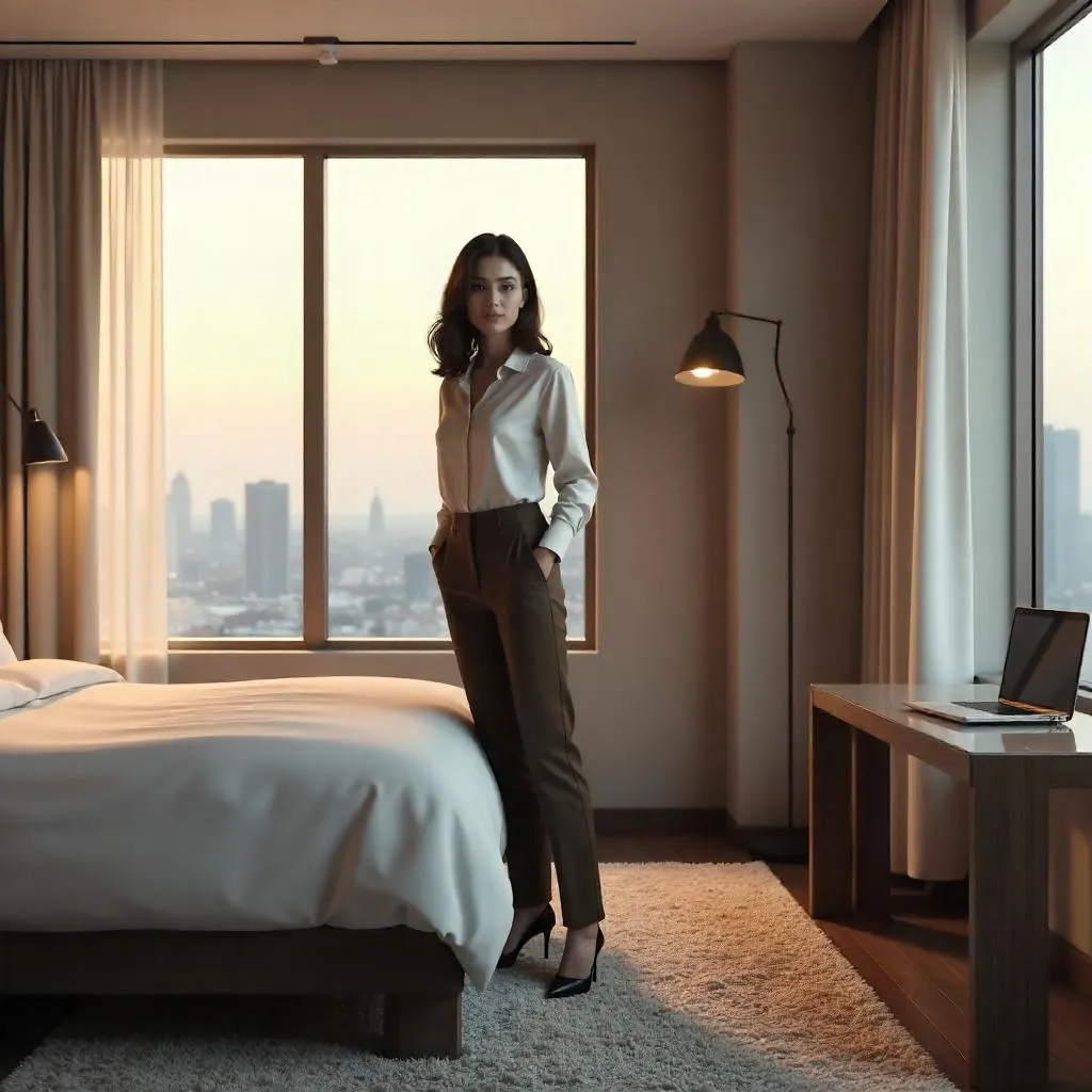 3D Photoreal: Middle Eastern Woman in a Hotel Room