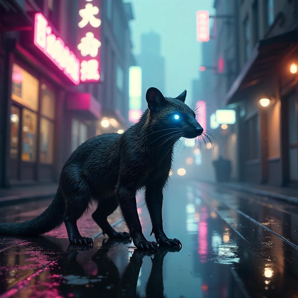 Mistlit Mongoose in Neon Dawn