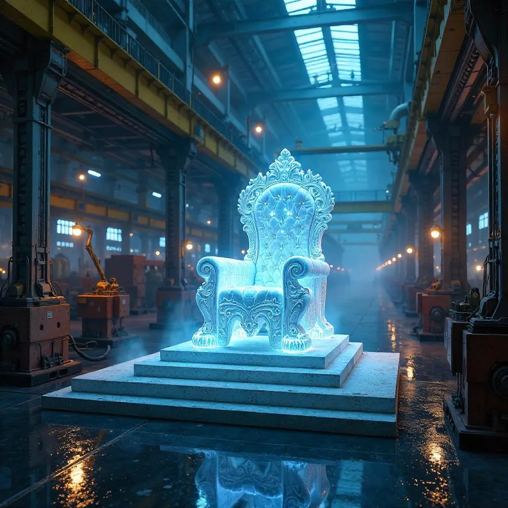 Crystal Throne in a Robotic Factory