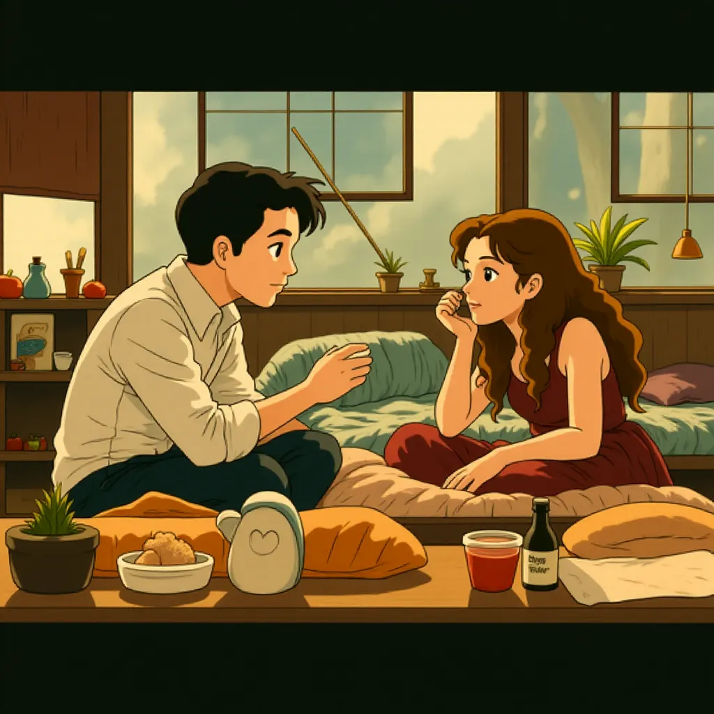 Anne Hathaway and Jake Gyllenhaal in Love & Other Drugs (2010) - Anime style