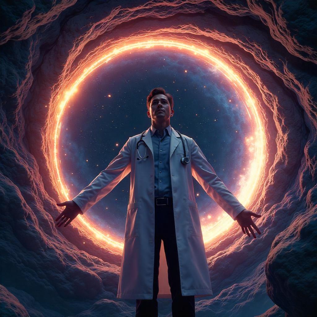 Photorealistic Doctor Inside a Black Hole