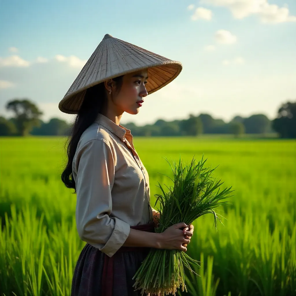Conical Hat in a Verdant Field