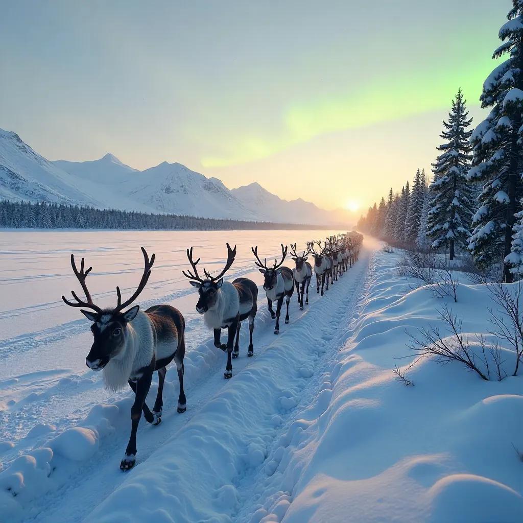 Arctic Reindeer Migration Across Norwegian Snow