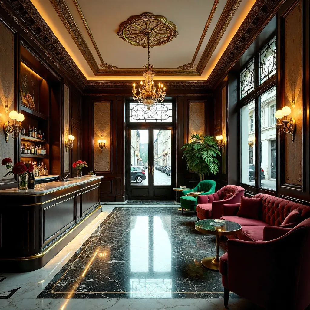 Brussels Vintage Lobby with Bar and Modern Furniture