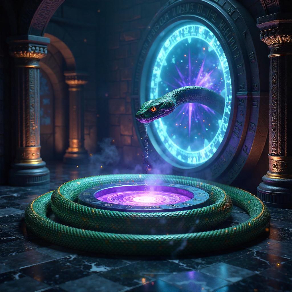 Snake in a Portal Chamber - 3D Photoreal Render