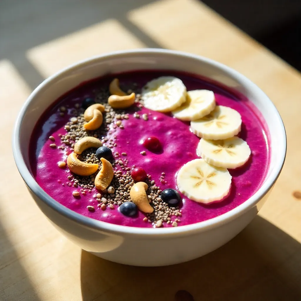 Vibrant Banana-Cashew Smoothie Breakfast Bowl