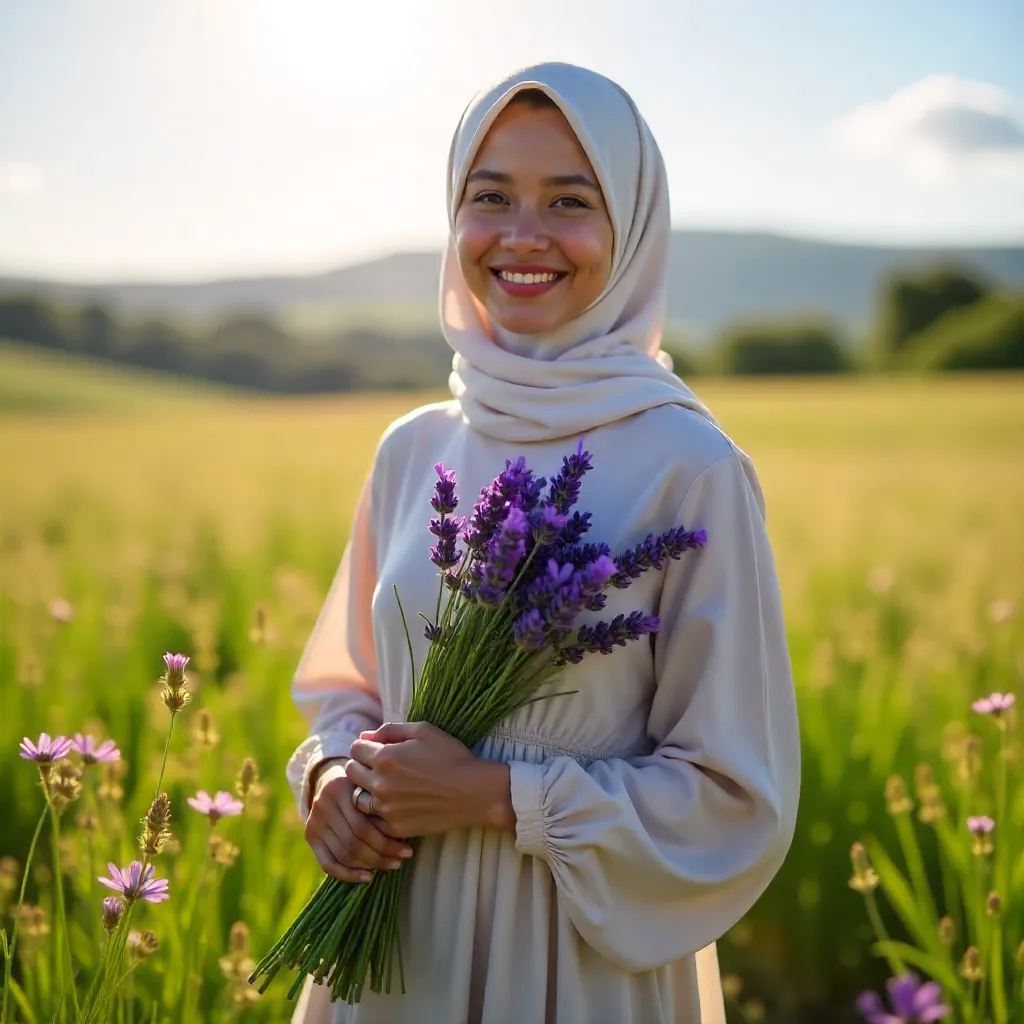Lavender Bouquet in a Sunny Meadow