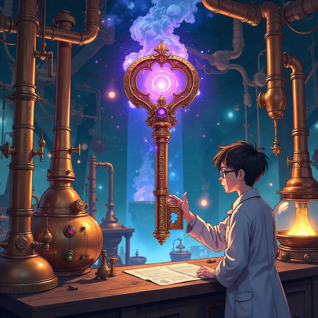 Dimensional Key in a Brass Laboratory – Anime Style
