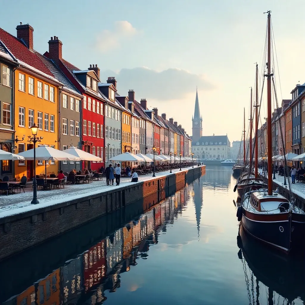 Elegant Winter Nyhavn with Colorful Buildings