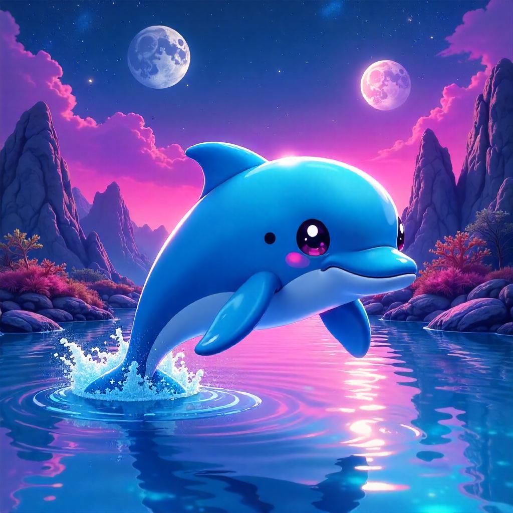 Dolphin on an Alien Planet - Anime Style