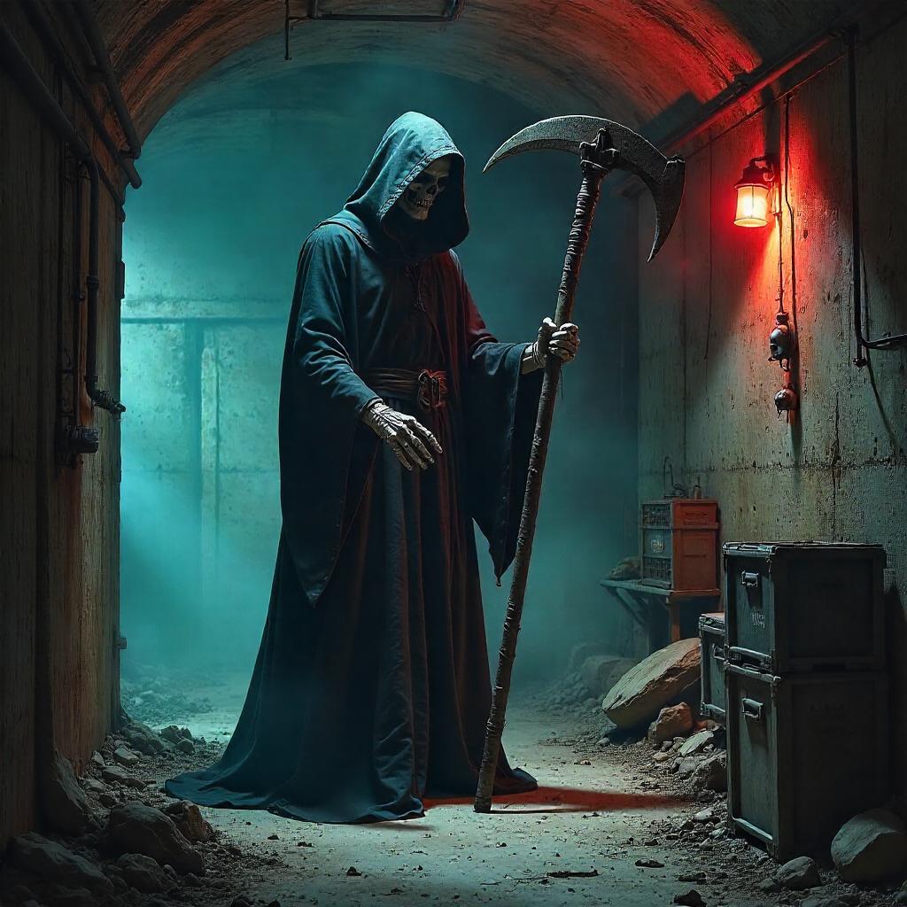Grim Reaper in a Bomb Shelter — Concept Art