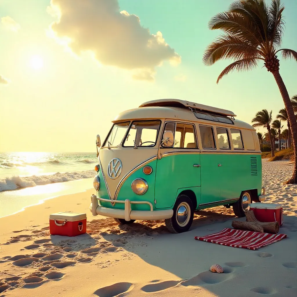 Retro Coastal Van by Corpus Christi Beach
