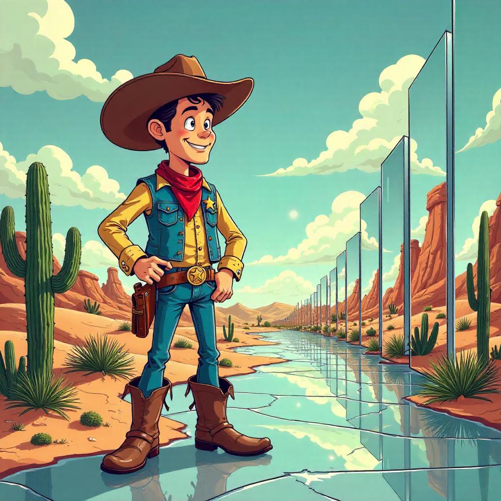 A Cartoon Cowboy in a Mirror Dimension