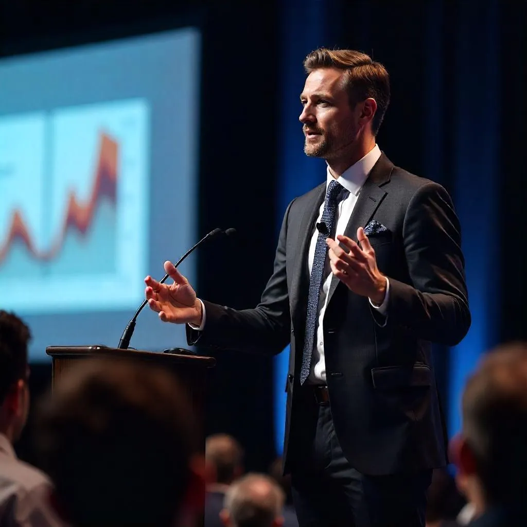 Stylish White Man at a Conference - Photorealistic