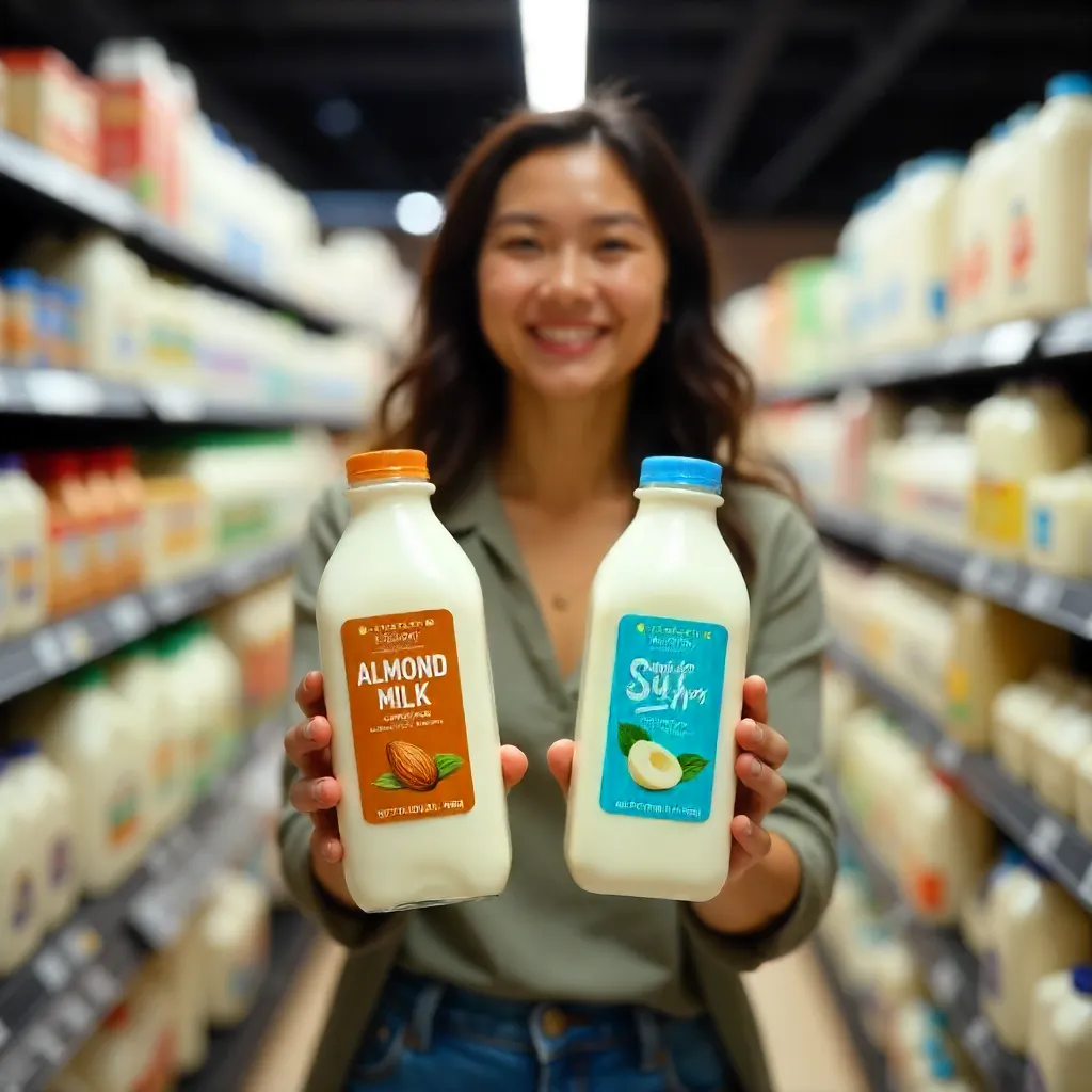 In-Store Shopper with Plant-Based Milks