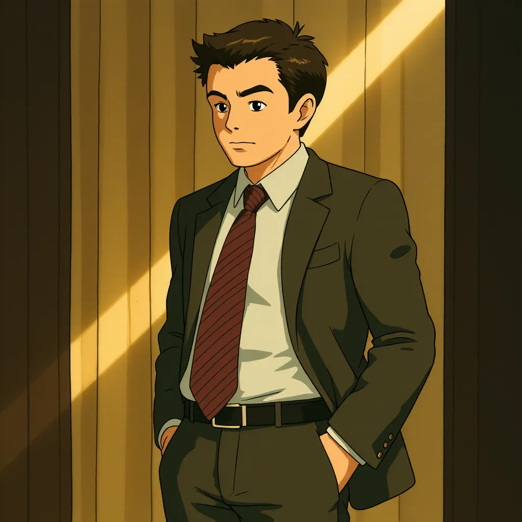 Matt Damon in The Departed (2006) - Anime style