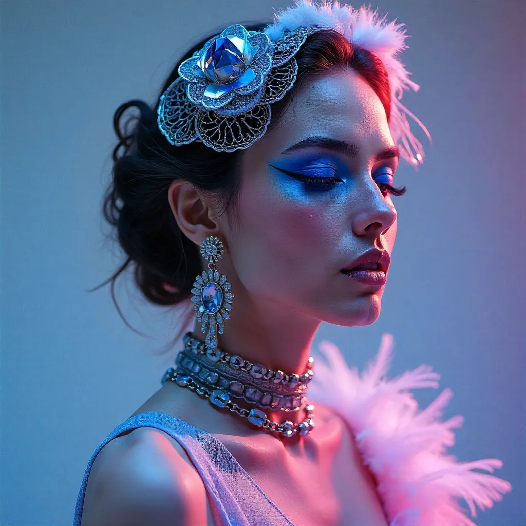 Ethereal Studio Fashion Portrait: Bold Makeup