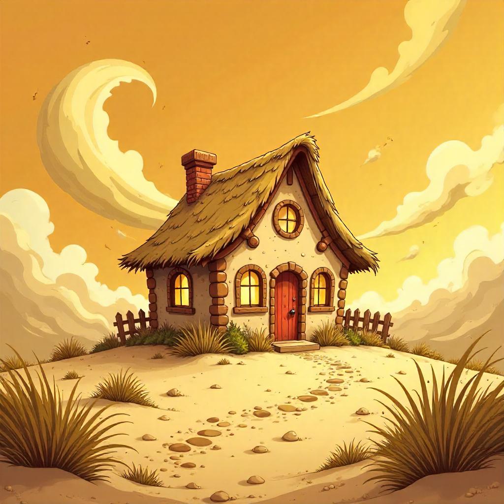 Whimsical Cottage in a Sandstorm