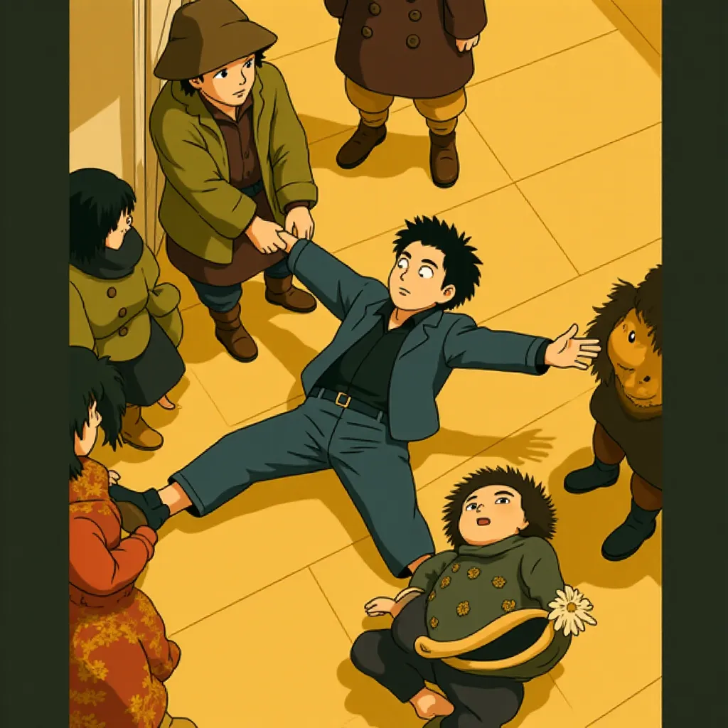 Ben Stiller, Patrick Gallagher, Randy Lee, Darryl Quon, Gerald Wong, and Paul Cheng in Night at the Museum (2006) - Anime style