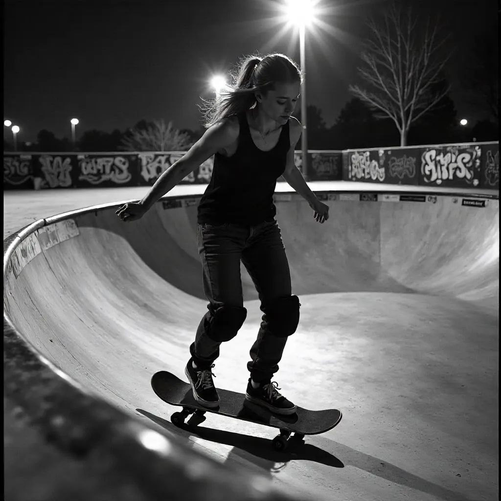 Noir NYC Halfpipe: Woman Skateboarder